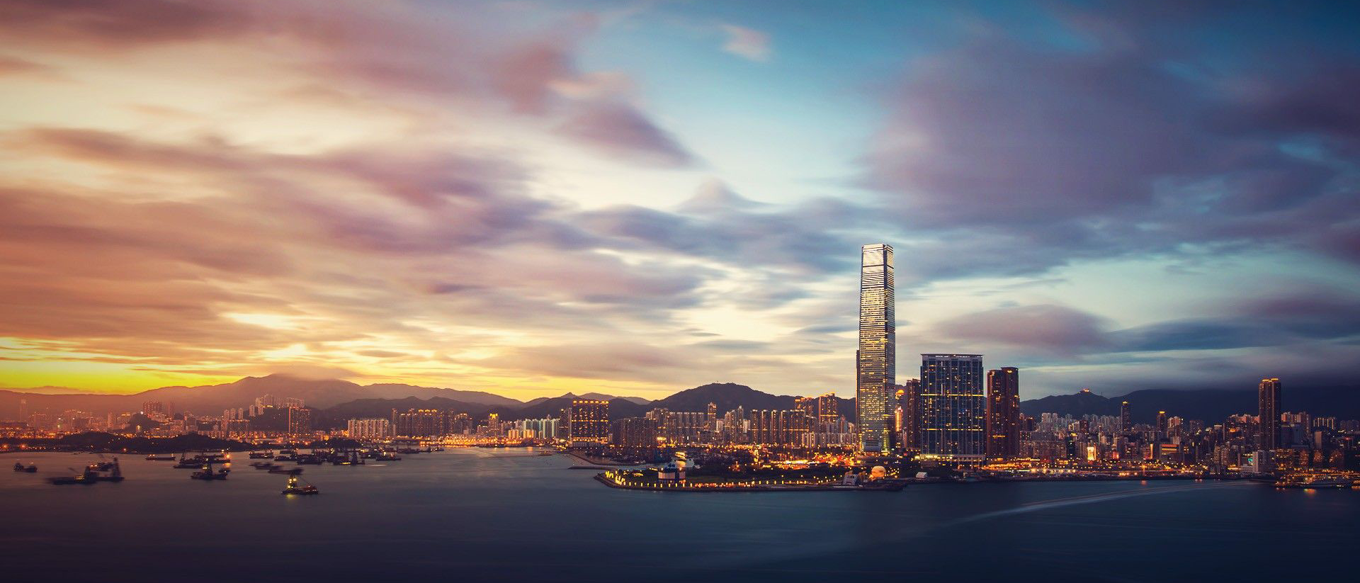 Hong Kong skyline background